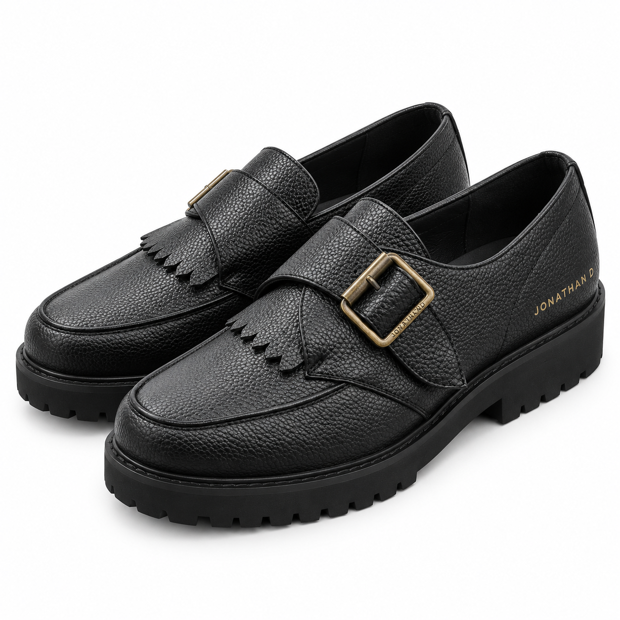 Jonathan D JT Tanner Men’s Buckle Loafers – Black - Image 3