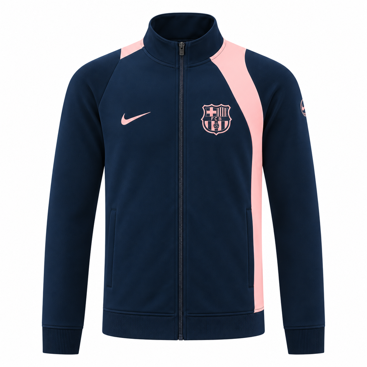 Barcelona 2026/27 Navy & Pink Full-Zip Tracksuit Set – PRE-ORDER | Premium Football Tracksuit - Image 3