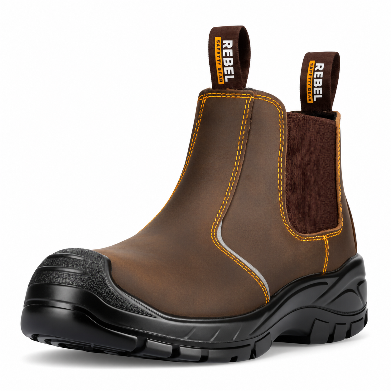 REBEL Anvil Chelsea Safety Boot Brown – 200J Steel Toe Work Boot - Image 4