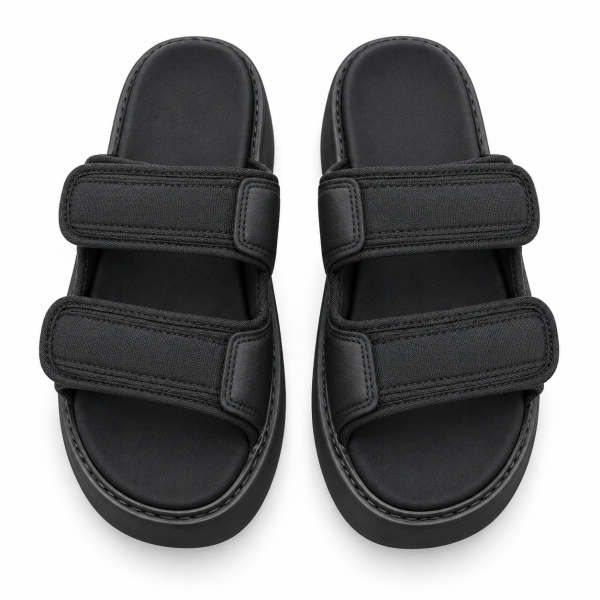 Jonathan D Jude Double-Strap Platform Sandal – Black | Sizes 4–9 - Image 3
