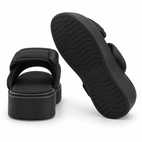 Jonathan D Jude Double-Strap Platform Sandal – Black | Sizes 4–9 - Image 4