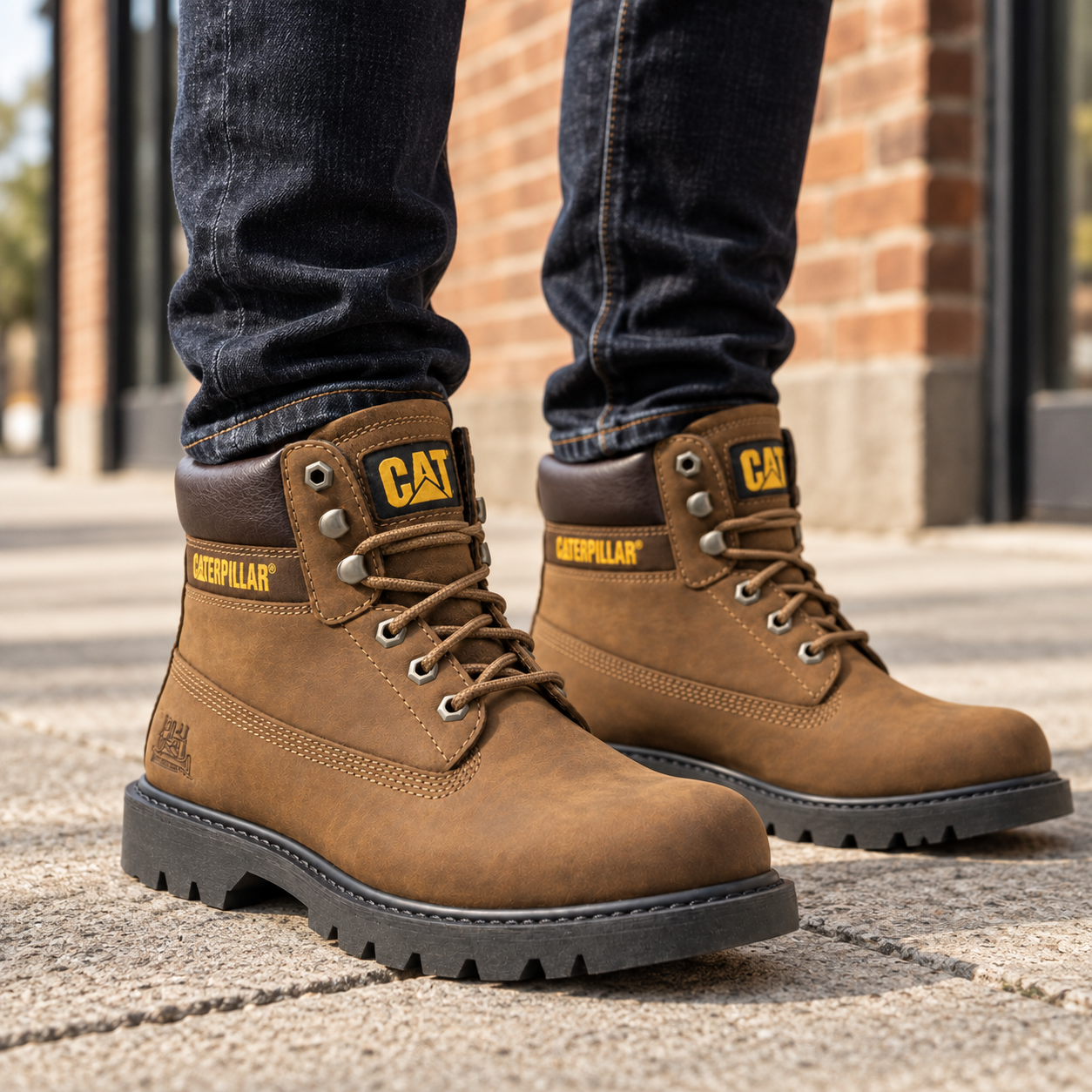Caterpillar Colorado 2.0 Tractor Men’s Leather Boots – Dark Beige - Image 2
