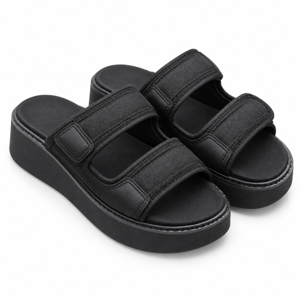 Jonathan D Jude Double-Strap Platform Sandal – Black | Sizes 4–9 - Image 6