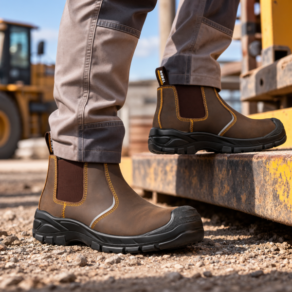 Alternative view of REBEL Anvil Chelsea Safety Boot Brown – 200J Steel Toe Work Boot