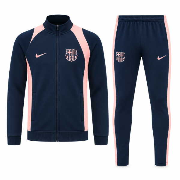 Barcelona 2026/27 Navy & Pink Full-Zip Tracksuit Set – PRE-ORDER | Premium Football Tracksuit