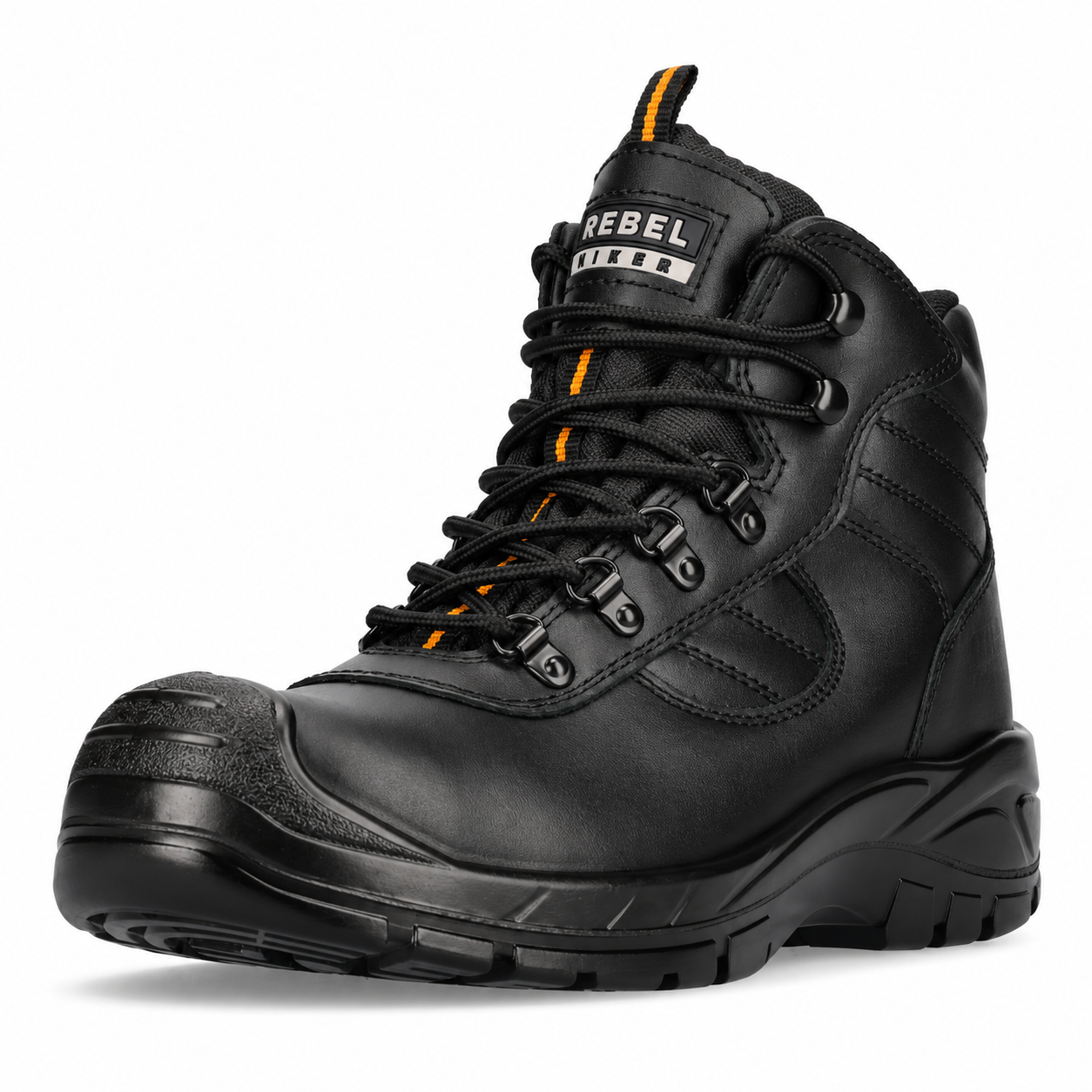 REBEL Hiker Hi Safety Boot Black – 200J Steel Toe Full Grain Leather Work Boot - Image 7