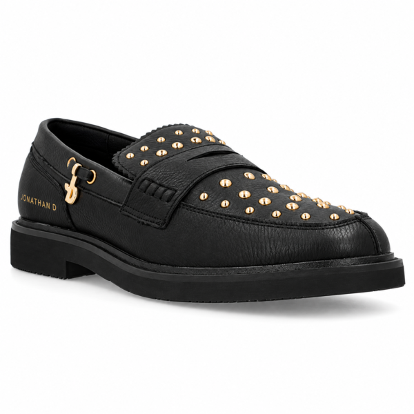 Jonathan D Stewart Black Studded Loafer Shoe - Image 6