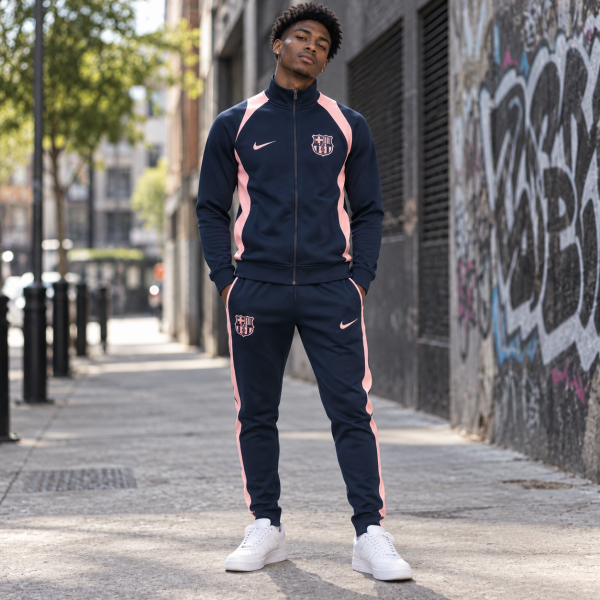 Alternative view of Barcelona 2026/27 Navy & Pink Full-Zip Tracksuit Set – PRE-ORDER | Premium Football Tracksuit