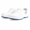 REBEL Cruiza Medi-Pro Slip-On Clog White & Blue – Professional Healthcare Work Shoe