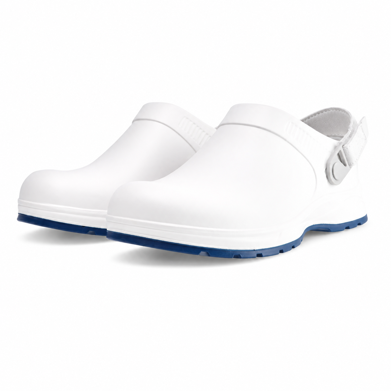 REBEL Cruiza Medi-Pro Slip-On Clog White & Blue – Professional Healthcare Work Shoe