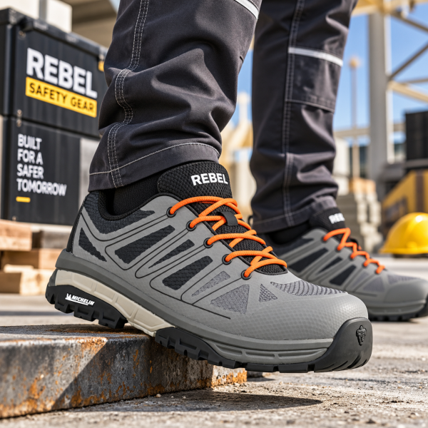 Alternative view of REBEL Grey Wolf Modern Safety Shoe Grey/Black – 200J Composite Toe Michelin Sole