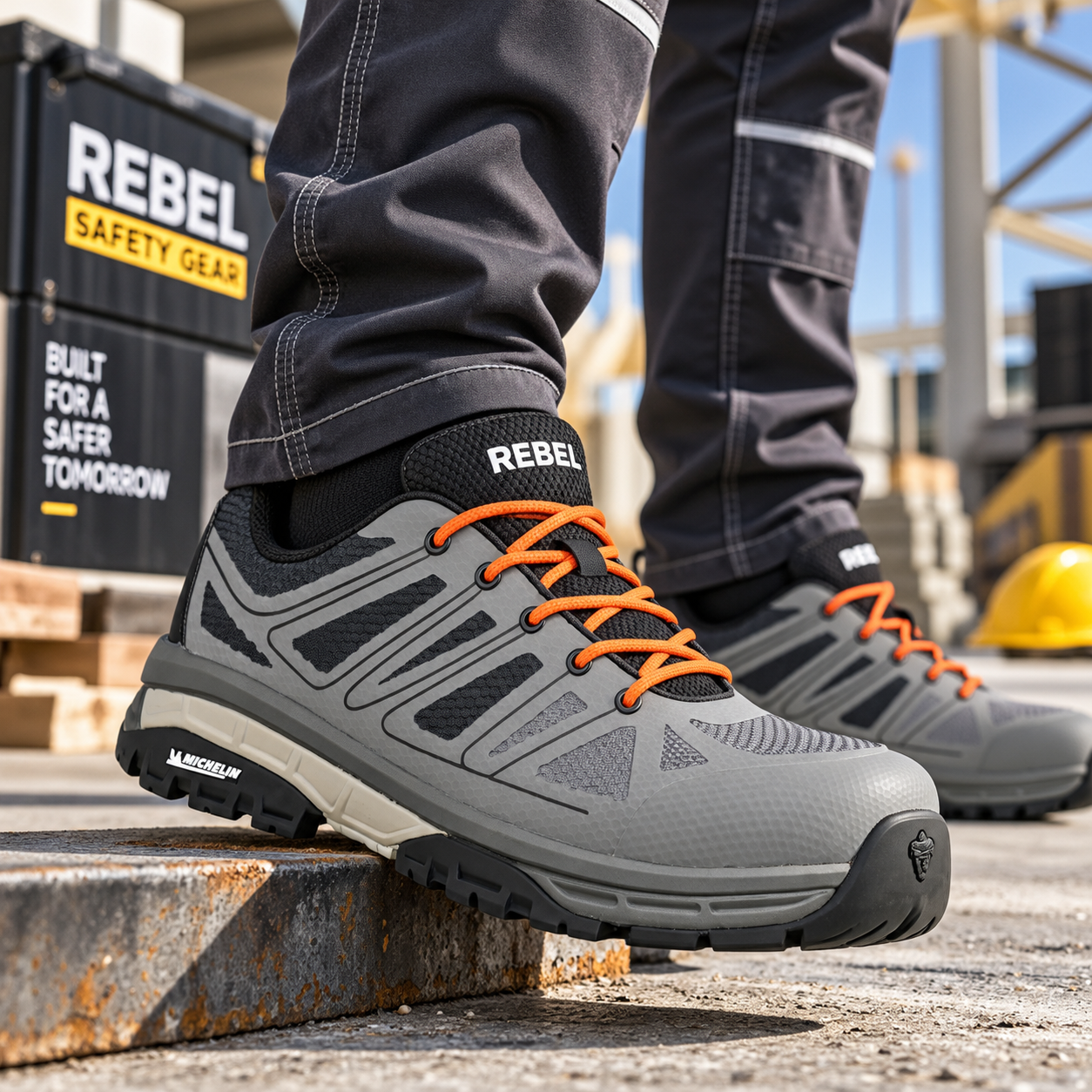 REBEL Grey Wolf Modern Safety Shoe Grey/Black – 200J Composite Toe Michelin Sole - Image 2