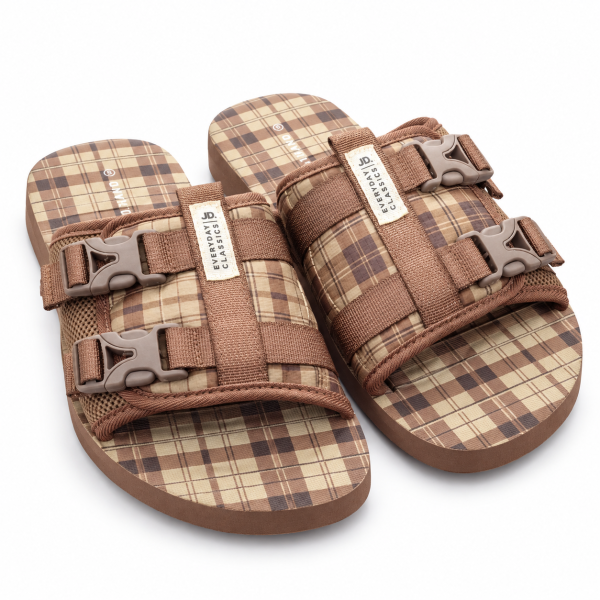 Jonathan D J Jack Check Sandal – Tan | Sizes 6–10