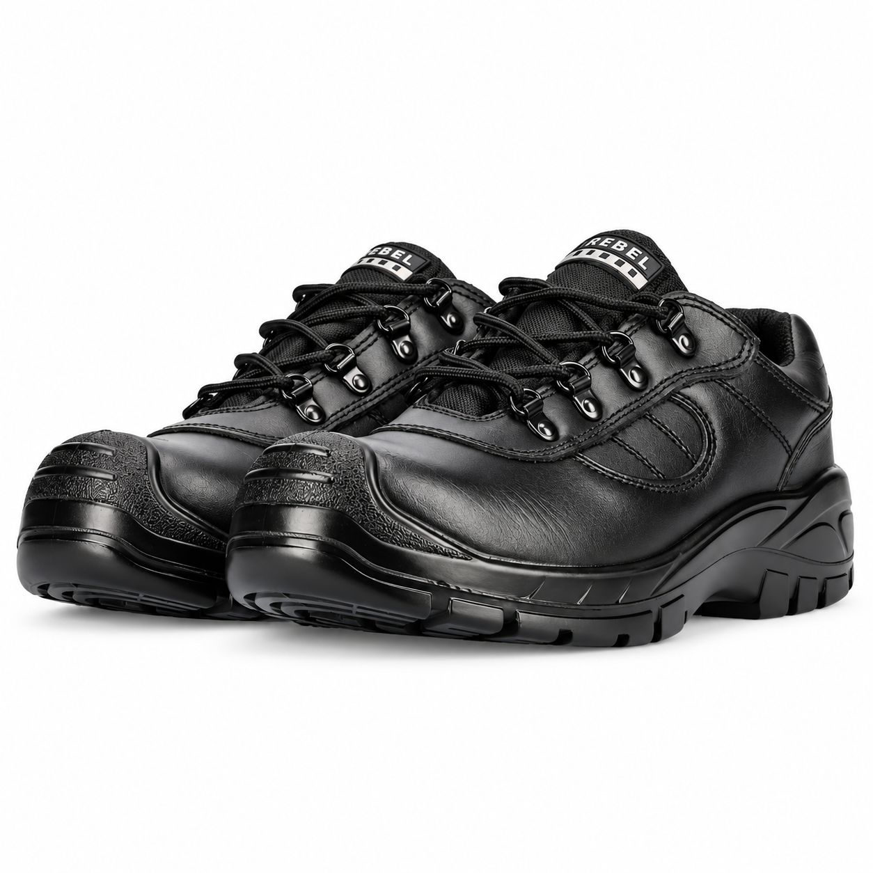 REBEL Hiker Lo Safety Shoe Black – 200J Steel Toe Full Grain Leather Work Shoe - Image 3