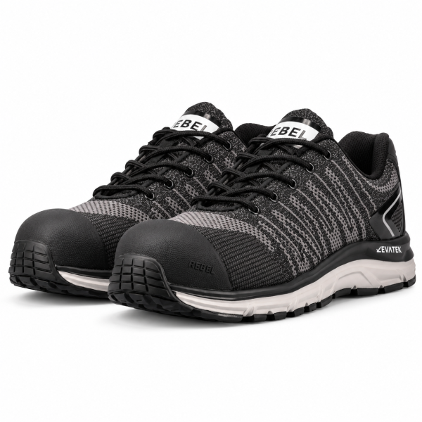 REBEL DynaPro Safety Shoe Dark Grey – 200J Composite Toe Lightweight Work Shoe