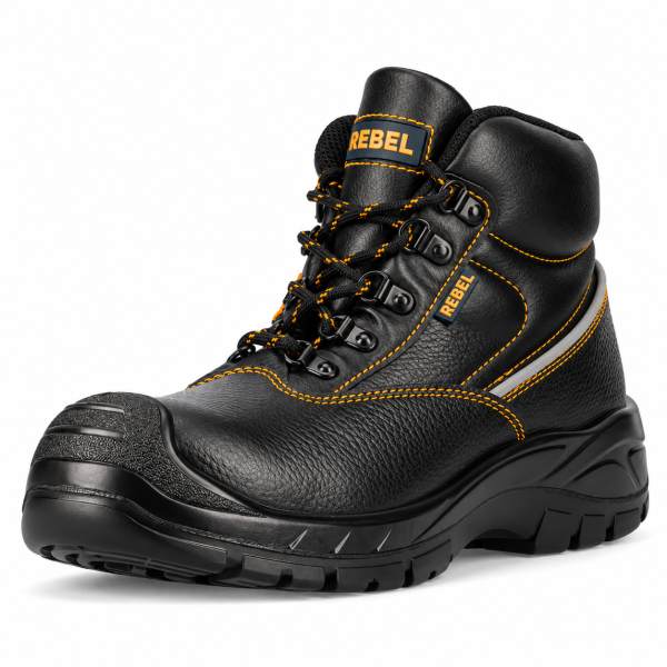 REBEL Chukka Safety Boot Black – 200J Steel Toe Work Boot - Image 3