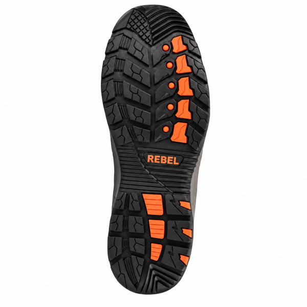 REBEL Enduro-Max Safety Shoe Black/Grey/Orange – 200J Steel Toe ESD Work Shoe - Image 4