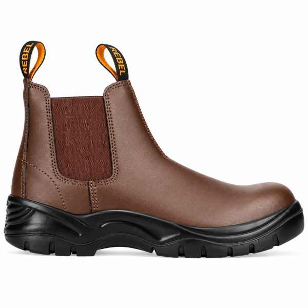 REBEL FX2 Chelsea Safety Boot Brown – S1P Steel Toe & Anti-Penetration Work Boot - Image 4