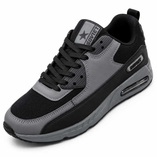 Soviet Men’s Chunky Air Sole Sneakers – Black & Grey