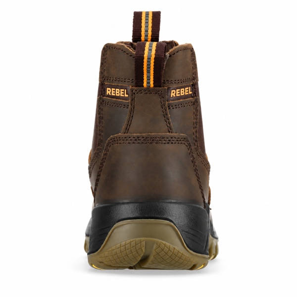 REBEL Crazy Horse Chelsea Safety Boot Brown – 200J Steel Toe S1P Work Boot - Image 6