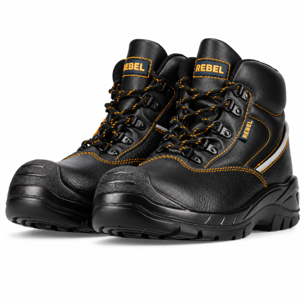 REBEL Chukka Safety Boot Black – 200J Steel Toe Work Boot