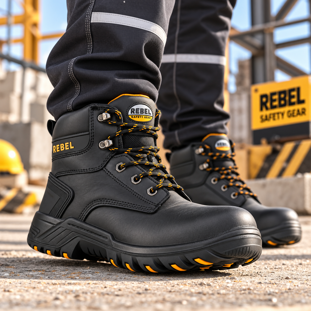 REBEL Havoc Safety Boot Black – 200J Steel Toe S1P Heat-Resistant Work Boot - Image 2