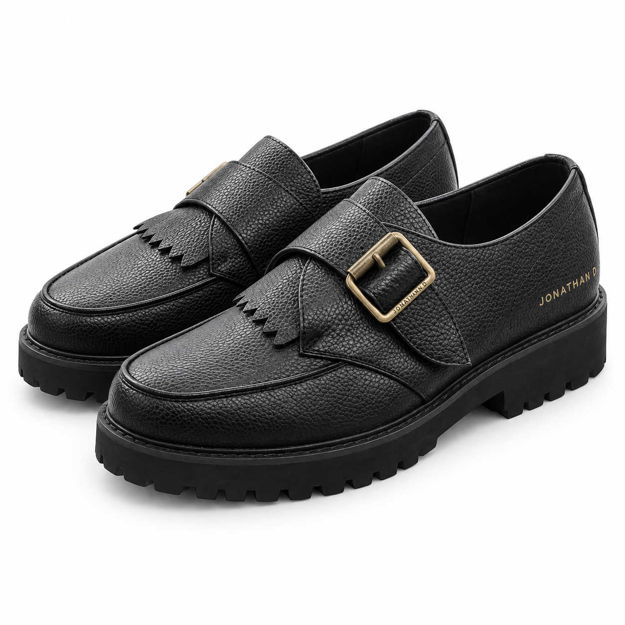 Jonathan D JT Tanner Men’s Buckle Loafers – Black