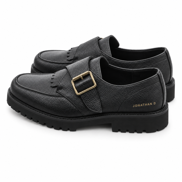 Jonathan D JT Tanner Men’s Buckle Loafers – Black - Image 5