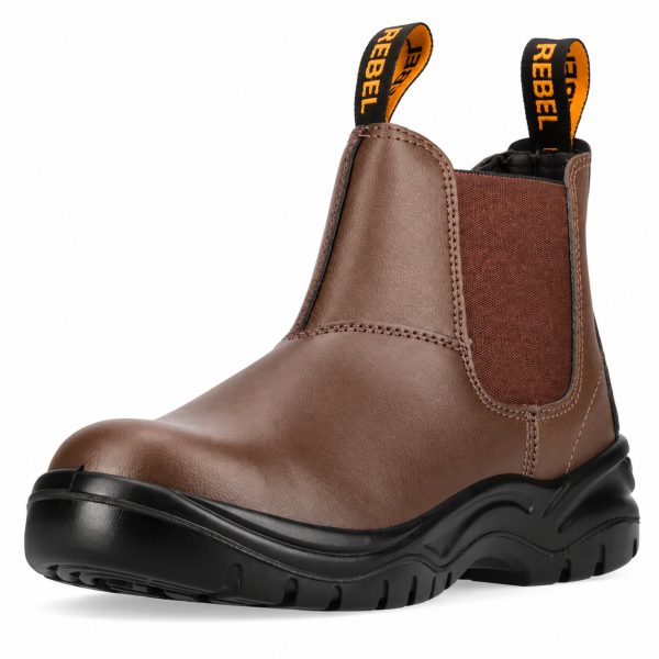 REBEL FX2 Chelsea Safety Boot Brown – S1P Steel Toe & Anti-Penetration Work Boot - Image 5