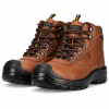 REBEL Hiker Hi Safety Boot Brown – 200J Steel Toe Full Grain Leather Work Boot