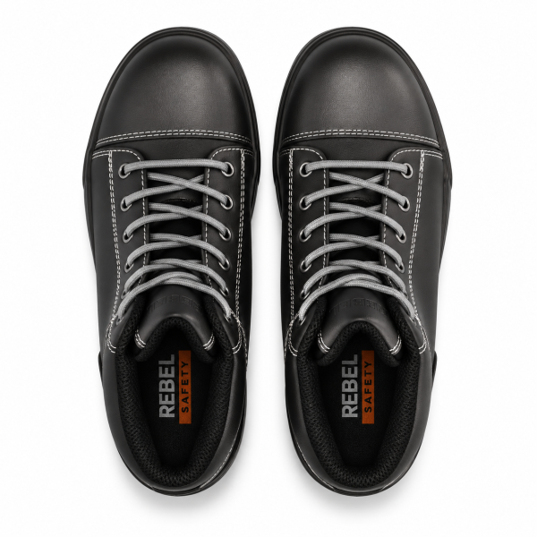 REBEL Hi Top Safety Boot Black – 200J Wide Steel Toe Sneaker-Style Work Boot - Image 4