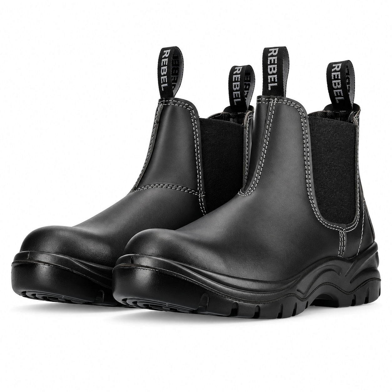 REBEL FX2 Chelsea Safety Boot Black – S1P Steel Toe & Anti-Penetration Work Boot