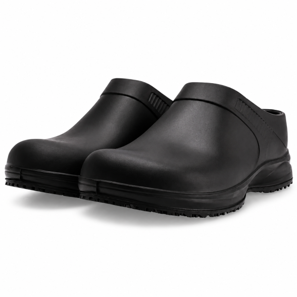 REBEL Cruiza Chef-Pro Slip-On Clog No Strap Black – Professional Kitchen & Hospitality Work Shoe