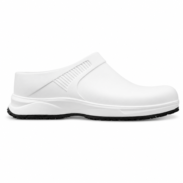 REBEL Cruiza Chef-Pro Slip-On Clog No Strap White & Black – Professional Hospitality Work Shoe - Image 3