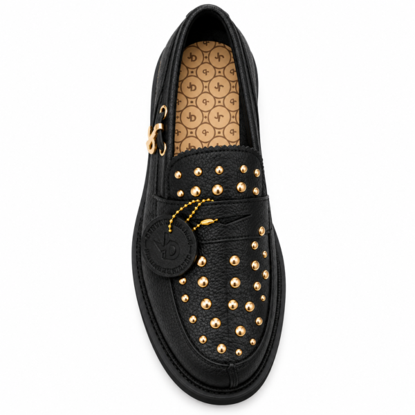 Jonathan D Stewart Black Studded Loafer Shoe - Image 5