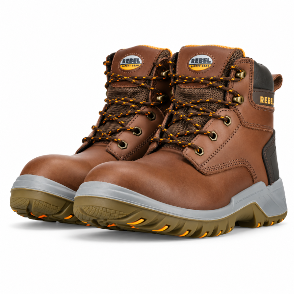 REBEL Havoc Safety Boot Brown – 200J Steel Toe Heat-Resistant Leather Work Boot