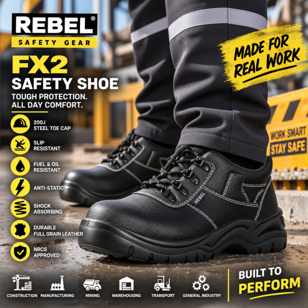 Alternative view of REBEL FX2 Safety Shoe Black – 200J Steel Toe Work Shoe