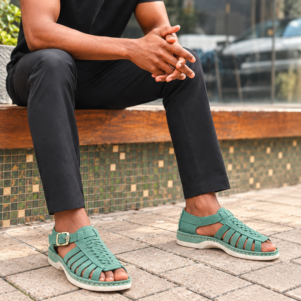 Alternative view of Omega Madrid Suede Sandal – Mint