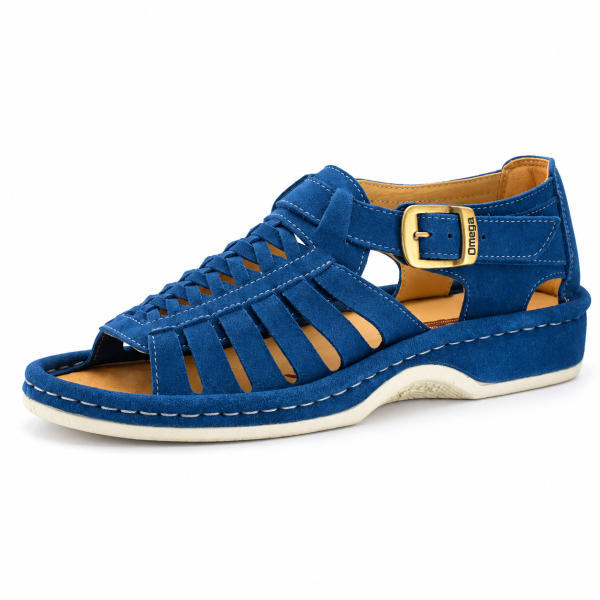 Omega Madrid Suede Sandal – Royal Blue
