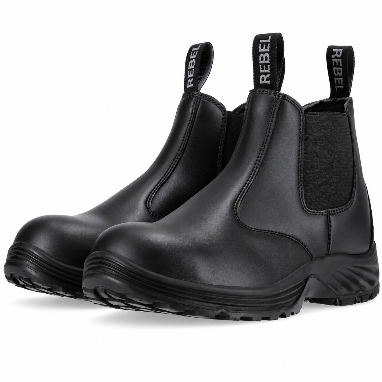 REBEL Kontrakta Chelsea Safety Boot Black – Steel Toe Work Boot