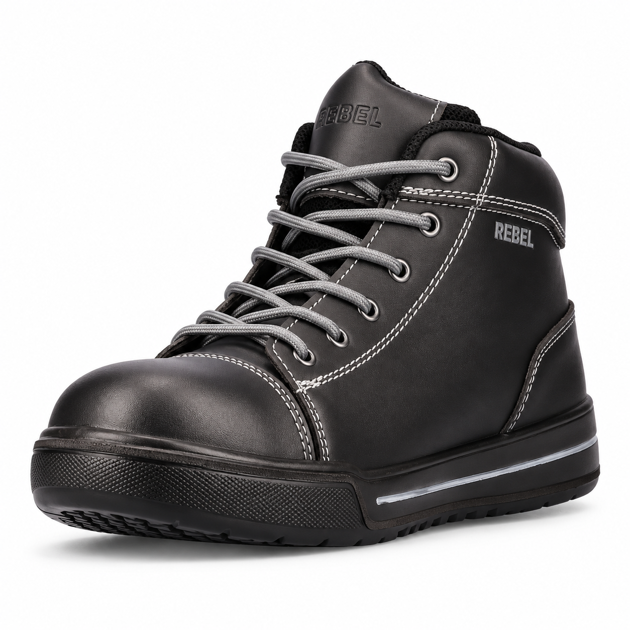 REBEL Hi Top Safety Boot Black – 200J Wide Steel Toe Sneaker-Style Work Boot - Image 7