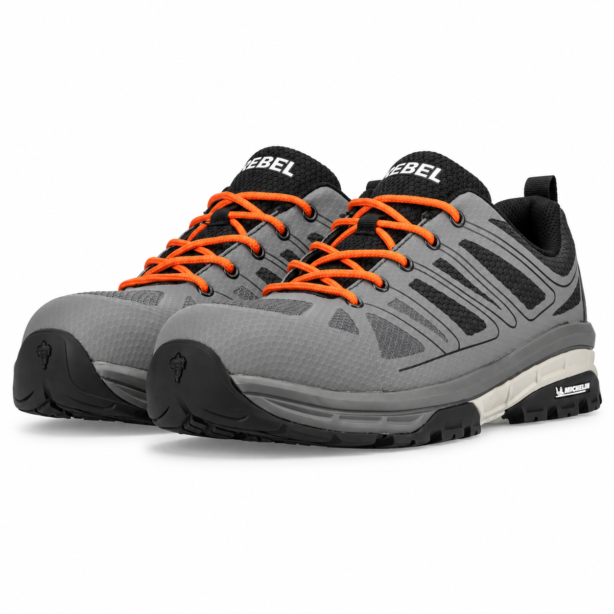 REBEL Grey Wolf Modern Safety Shoe Grey/Black – 200J Composite Toe Michelin Sole