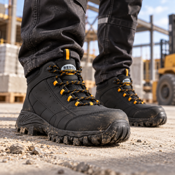 Alternative view of REBEL Expedition HI Safety Boot Black – 200J Steel Toe S3 Water-Resistant Work Boot