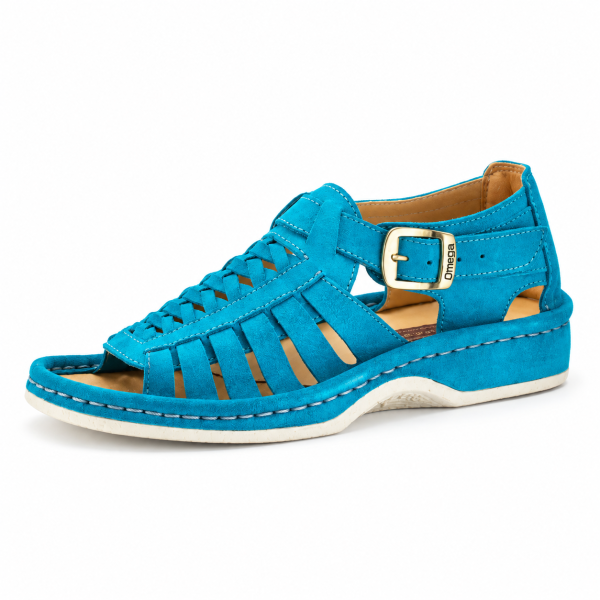 Omega Madrid Suede Sandal – Turquoise