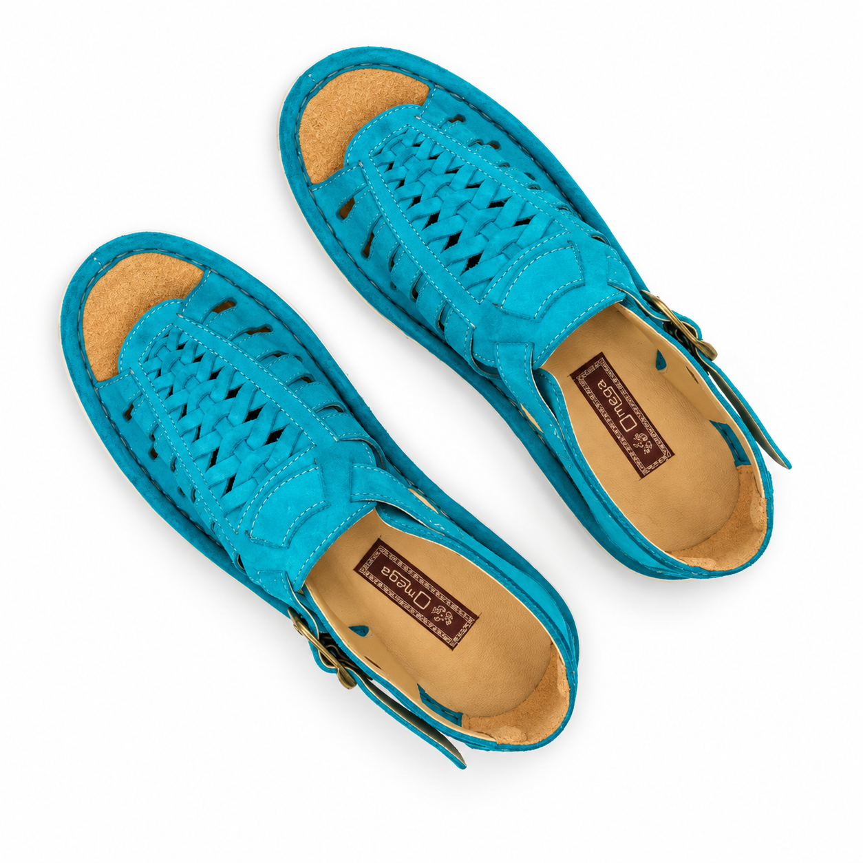 Omega Madrid Suede Sandal – Turquoise - Image 4