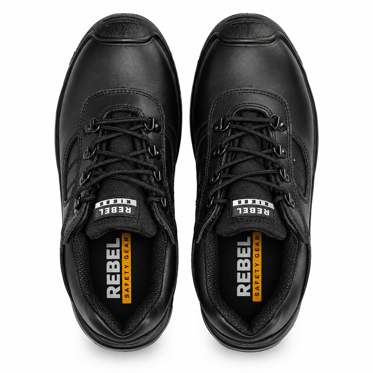 REBEL Hiker Lo Safety Shoe Black – 200J Steel Toe Full Grain Leather Work Shoe - Image 6
