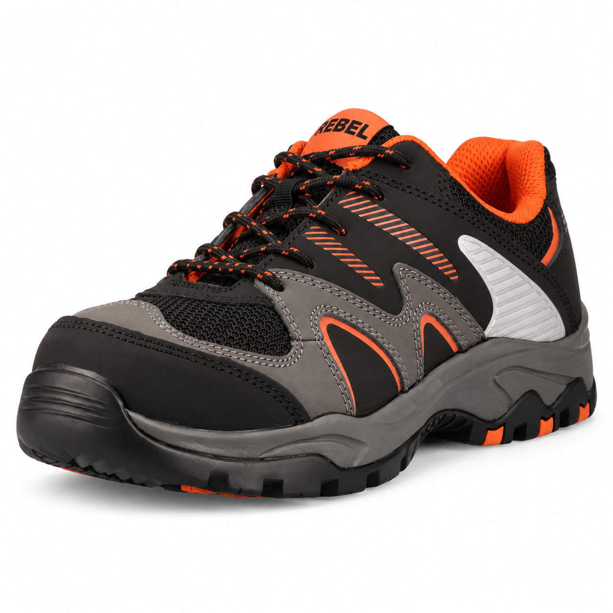 REBEL Enduro-Max Safety Shoe Black/Grey/Orange – 200J Steel Toe ESD Work Shoe - Image 7
