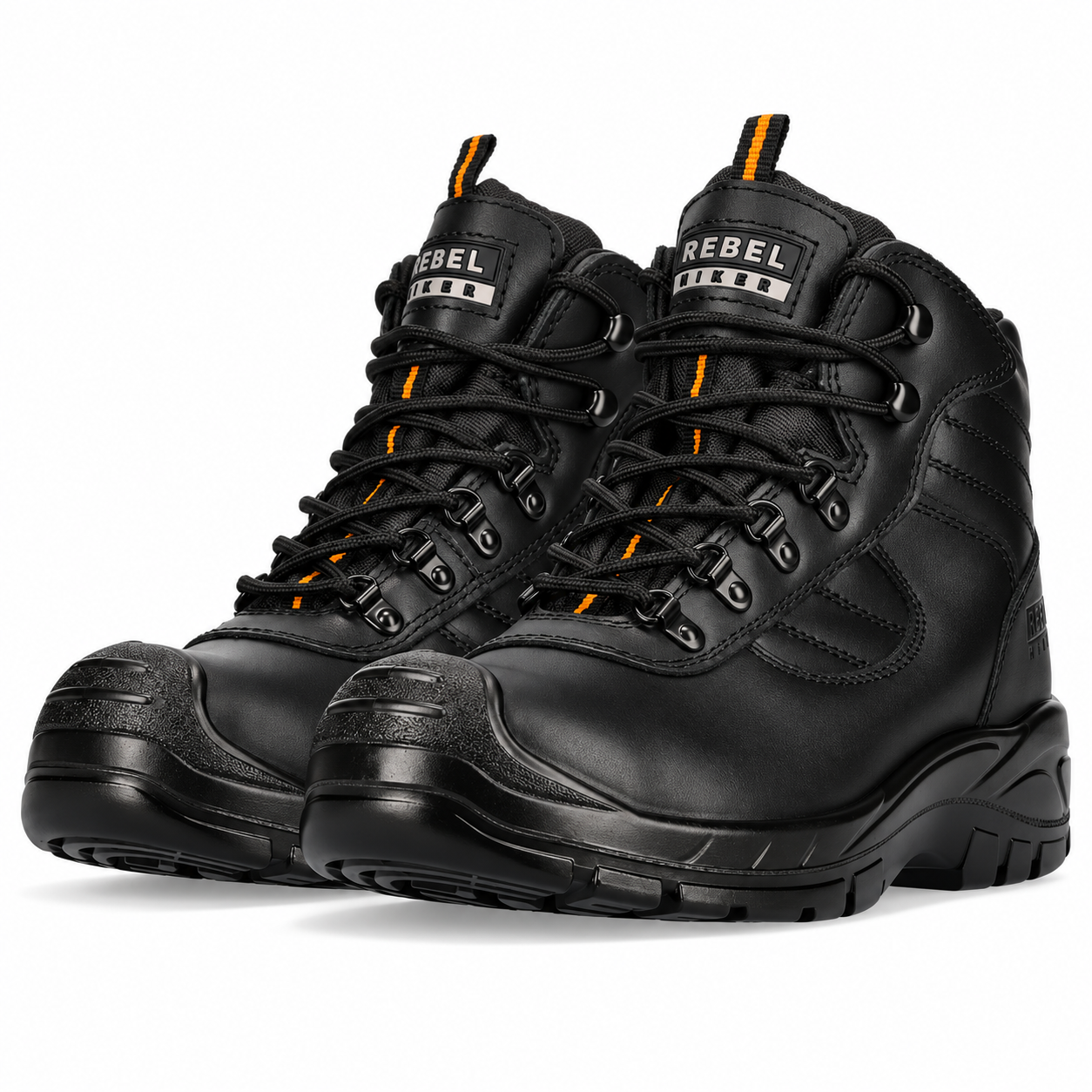 REBEL Hiker Hi Safety Boot Black – 200J Steel Toe Full Grain Leather Work Boot - Image 6