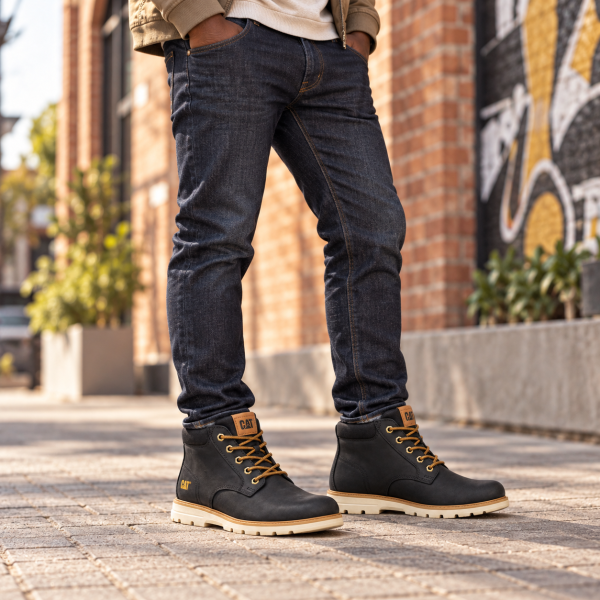 Alternative view of Caterpillar Estimate Chukka Black Men’s Leather Boots – P726873