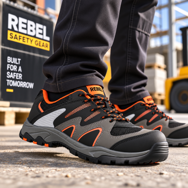Alternative view of REBEL Enduro-Max Safety Shoe Black/Grey/Orange – 200J Steel Toe ESD Work Shoe